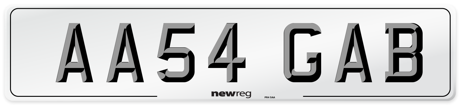 AA54 GAB Number Plate from New Reg